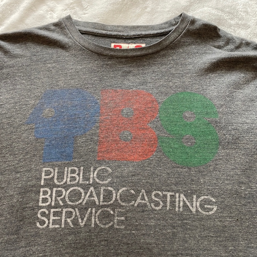 Palmercash PBS Public Broadcasting Service shirt heather grey Large